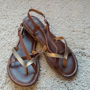 Brown & gold sandals